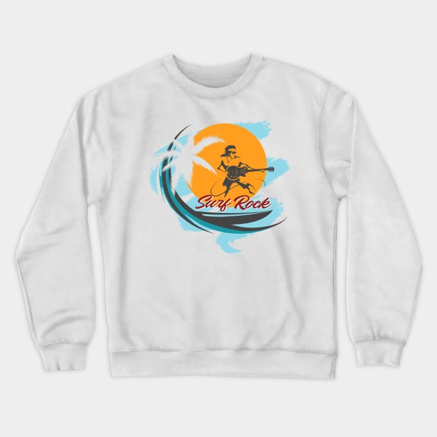 Summer Rock Music Festival Poster in Retro style Crewneck Sweatshirt by devaleta